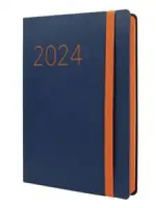 Agenda anual 2024 Finocam A5 Flexi Lisa FA5 día por página Azul