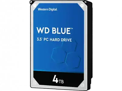 Disco duro interno 4 TB - Western Digital WD Blue Desktop, SATA 3, 6 Gb/s, 3.5", Caché 64 MB, 5400 rpm, Azul