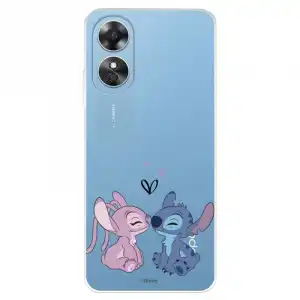 Funda Para Oppo A17 Oficial De Disney Angel & Stitch Beso - Lilo & Stitch
