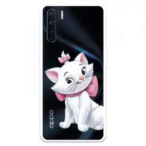 Funda Para Oppo A91 Oficial De Disney Marie Silueta - Los Aristogatos