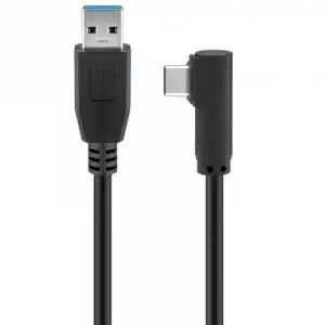 Goobay Cable Acodado USB 3.0 a USB-C Macho/Macho 0.50m Negro
