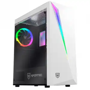 Nfortec Lynx Cristal Templado USB 3.0 RGB Blanco