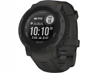 Reloj deportivo - Garmin Instinct® 2 Solar, Negro, 45 mm, 1.27" MIP, Silicona, 10 ATM, Connect™, ANT+®