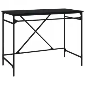 Vidaxl Escritorio De Hierro Y Madera Contrachapada Negro 100x50x75 Cm