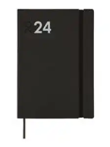 Agenda anual 2024 Finocam A5 Dynamic Mara Y10 semana vista vertical Negro catalán