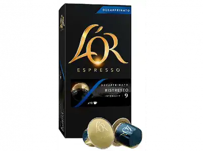 Cápsulas monodosis - L'OR Ristretto Decaffeinato 09, pack de 10, compatible para Nespresso
