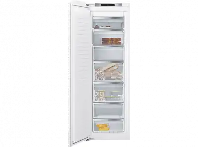 Congelador vertical - Siemens GI81NAEF0, 177,2 cm, Integrable, No Frost, 211 l, Blanco