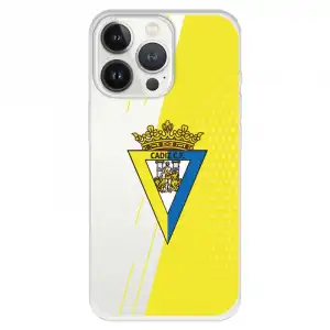 Funda Para Iphone 13 Pro Del Cádiz Fondo Amarillo Y Transparente - Licencia Oficial Cádiz Cf