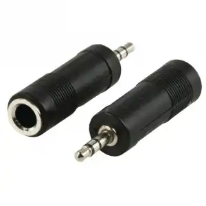 Goobay Adaptador Audio Estéreo Jack 3.5mm a 6.35mm Macho/Hembra Negro