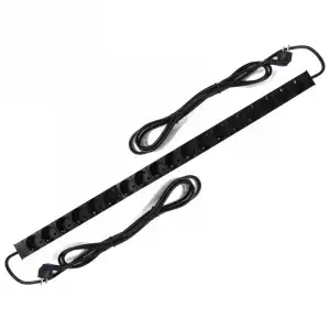 RackMatic Regleta de Enchufes para Rack 19" 1U con 18x Schuko Aluminio Vertical
