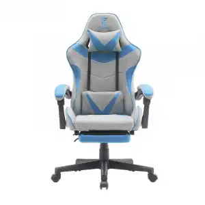 Tempest Shake Silla Gaming con Reposapiés y Masaje Gris/Azul Tela Transpirable