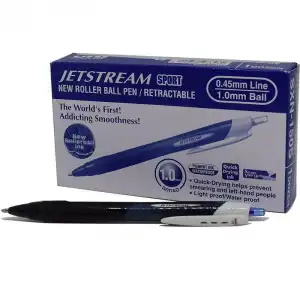 Uni-Ball Jetstream Sport Caja 12 Bolígrafos Retráctiles Tinta de Aceite Azul