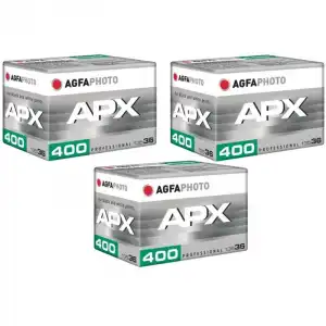 AgfaPhoto APX 400 Pack 3 Películas Fotográfica Blanco y Negro