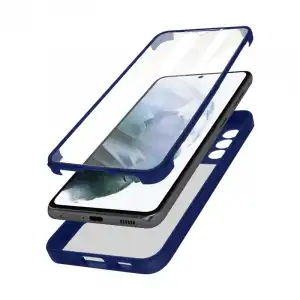 Avizar Funda Antigolpes de Plexiglás Polímero Contorno Azul para Samsung Galaxy S21 Plus