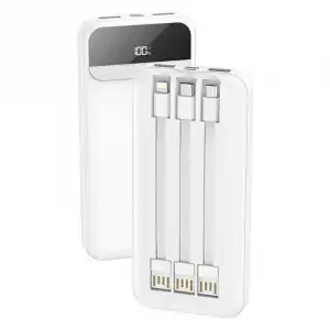 Cool Power Bank 10.000 mAh Carga Rápida 22.5W 3 Cables Blanca