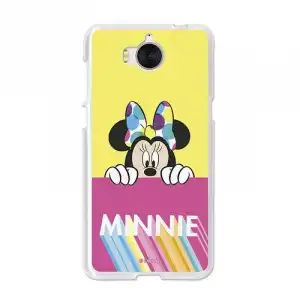 Funda Oficial Disney Minnie, Pink Yellow Huawei Y6 2017