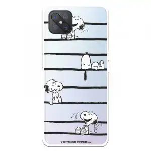 Funda Para Oppo Reno 4z Oficial De Peanuts Snoopy Rayas - Snoopy