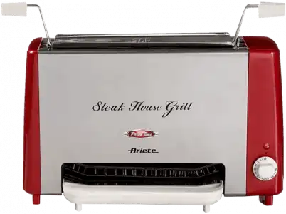 Grill - Ariete Steak House 730 Vertical, Potencia 1300W, Doble resistencia, Inox, Rojo