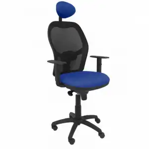 Piqueras y Crespo Jorquera Silla Malla Negra Asiento Bali Azul con Cabecero Fijo