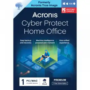 Acronis Cyber Protect Home Office Premium 1TB Licencia De 1 Año 3 PC/Mac + Móviles Ilimitados Descarga Digital