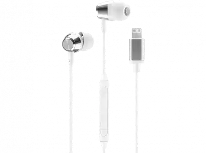 Auriculares - Music Sound MFI, Lightning, Compatible con Apple, Micrófono integrado, Blancos