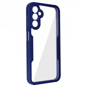 Carcasa Para Samsung Galaxy A14 Plexiglás Y Polímero Contorno Azul