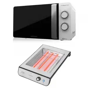 Cecotec Pack ProClean 3010 Microondas 20L 700W + Turboeasy Toast Inox Tostador 900W