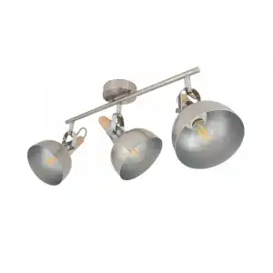 Efectoled Lámpara De Techo Orientable De Metal Emer 3 Focos Plata