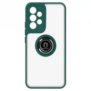 Funda Bimaterial Para Samsung Galaxy A33 5g Con Anillo Metálico Soporte - Verde