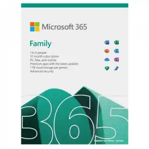 Microsoft 365 Family Licencia De 1 Año Estaciones Ilimitadas 6 Usuarios Descarga Digital