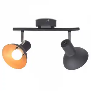 VidaXL Lámpara de Techo 2xE27 Negra/Dorada