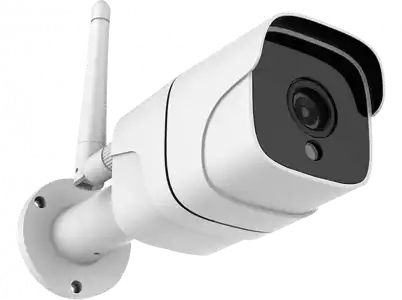 Cámara de seguridad - Muvit iO WIFI, Full HD 1080P, Exterior, Notificaciones, Blanco