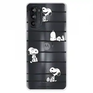 Funda Para Motorola Moto G52 Oficial De Peanuts Snoopy Rayas - Snoopy