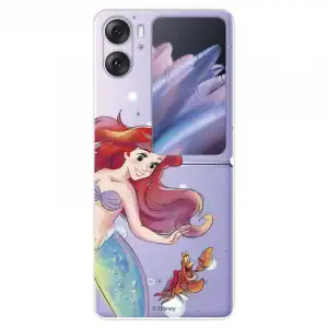 Funda Para Oppo Find N2 Flip Oficial De Disney Ariel Y Sebastián Burbujas - La Sirenita