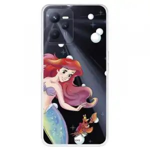 Funda Para Realme C35 Oficial De Disney Ariel Y Sebastián Burbujas - La Sirenita