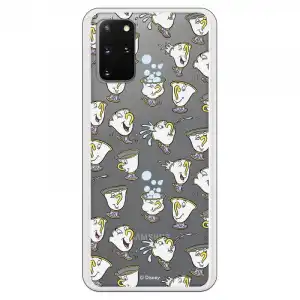 Funda para Samsung Galaxy S20 Plus Oficial de Disney Chip Potts Siluetas La Bella y La Bestia