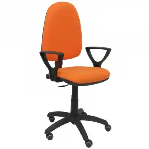 Piqueras y Crespo Ayna Bali Silla de Oficina Brazos Fijos Ruedas Parqué Naranja
