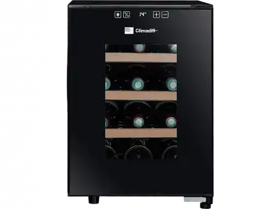 Vinoteca - Climadiff CC12F, Termoeléctrico, 12 botellas, 3 estantes, Iluminación LED, Negro