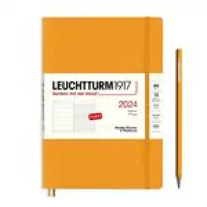 Agenda anual 2024 Leuchtturm 1917 A5 semana vista tapa blanda + notas Sun