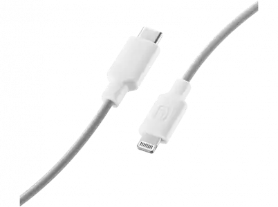 Cable USB - CellularLine Stylecolor, Conector de Lightning a C, 1 m, Gris