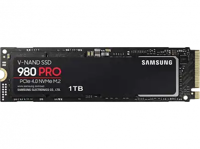 Disco duro SSD interno 1 TB - Samsung MZ-V8P1T0BW, PCIe Gen 4.0 x4, NVMe 1.3c, 7000 MB/s, Negro