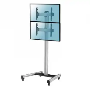 Kimex Soporte de Suelo con Ruedas para 2 TV 40"-65" Altura 240cm VESA 600x400 Máx. 50Kg