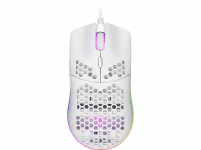 Ratón gaming - ISY IGM 4000-WT, Con cable, 7200 dpi, LEDs RGB, Diseño de panal, Blanco
