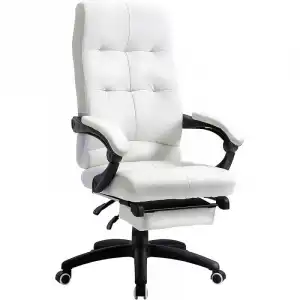 Vinsetto Silla de Oficina Giratoria Altura Ajustable Blanca