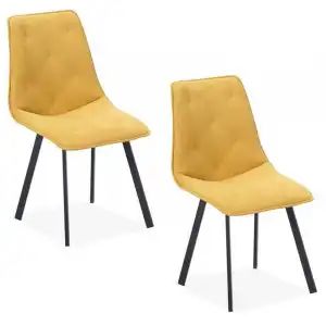 Adec Diamond Silla de Comedor Tejido Mostaza Pack 2 Unidades
