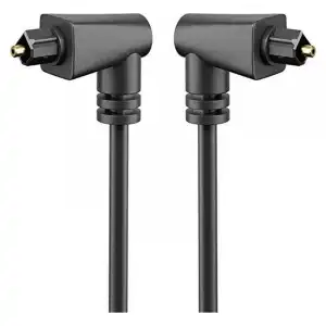 Goobay Cable de Audio Óptico Acodado Toslink Macho/Macho 1m Negro