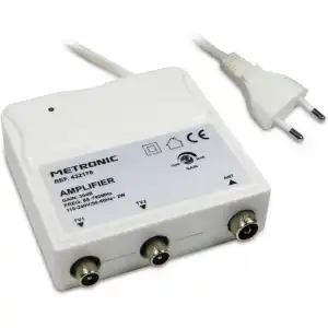 Metronic Amplificador Antena TV/FM 2 Salidas