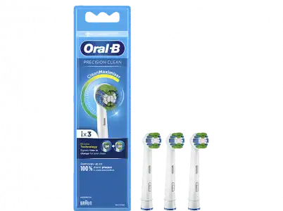 Recambio para cepillo dental - Oral-B, Precision Clean, con Tecnología CleanMaximiser, Pack De 3, blanco