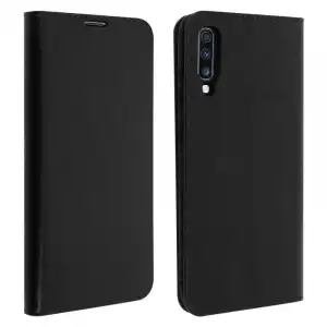 Avizar Funda Cartera de Cuero Negro para Samsung Galaxy A70