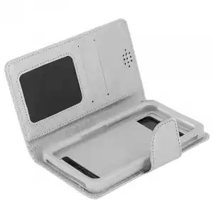 Avizar Funda Libro Plateada para Smartphone Max. 152x145x76mm